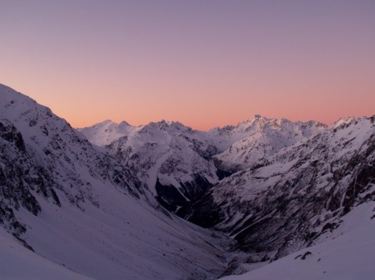 Winter sunset from Barkers Hut