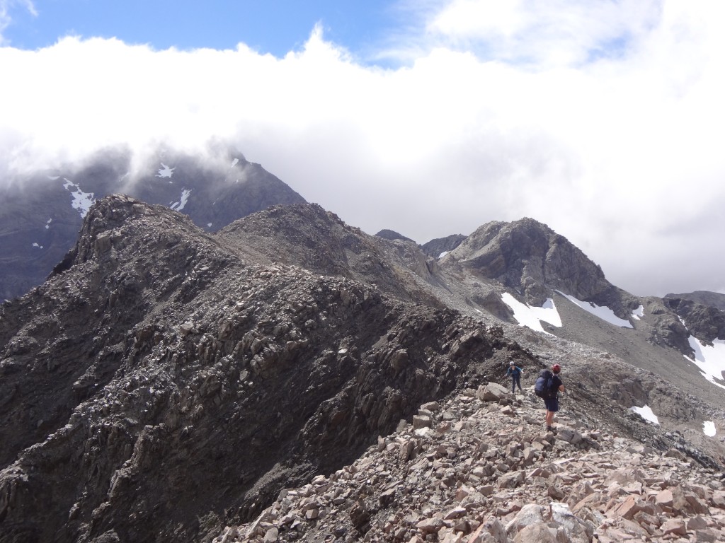 Jeff and Barbara traversing the ridge towards Avalanche Peak